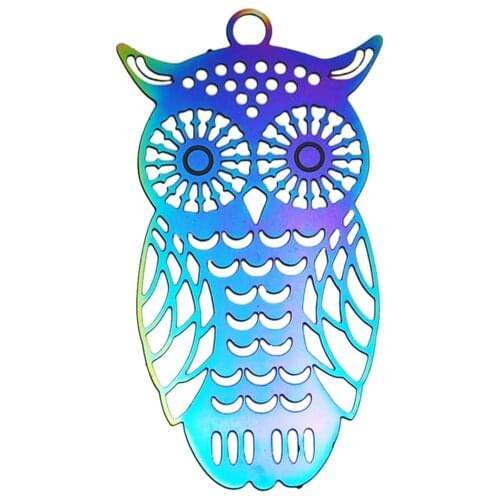 20pcs/Lot 36*20mm Gradient Rainbow Color Double Side Nighthawk Shape Charms Fashion Earring Making DIY Finding Pendants