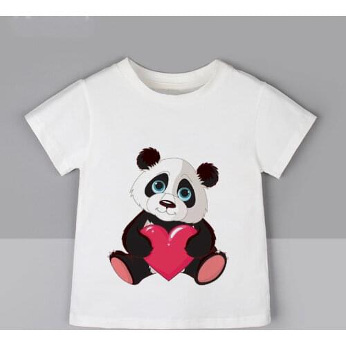Newest 2019 Baby Girl Clothes Funny Kawaii Panda Cute Cartoon Boys T Shirt Fashion Short Sleeve Print T-shirt Summer Kids Shirt