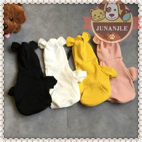 2021 New Fashion Small Dog Teddy French Bulldog Poodle Clothing Pet Clothing Hooded Sweater Cat Clothing