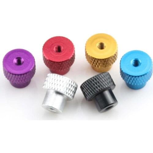 3pcs M3 M4 aluminum alloy hand screw nuts pineapple grain knurled aircraft frame camera tripod pass hole nut green color
