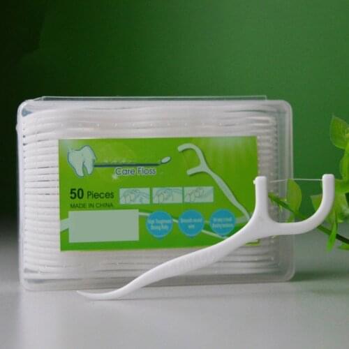 30/50pcs Professional Toothpicks Flosser Long Handled Disposable Dental Floss Teeth Picks Tooth Care Cleaner and Hygienic 7.5cm