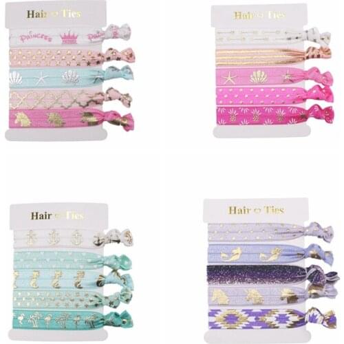 30 sets /lot, Gold Metallic Elastic Hair ties, unicorn hair elastics, festival party wristbands