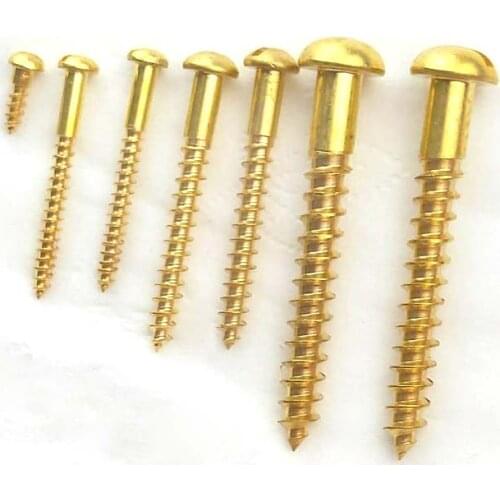30pcs M1.6 M2 M2.5 brass Slotted round head screw one word pan wood screw brassiness self-tapping pointed tail bolt 8mm-20mm L