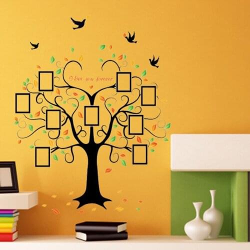 3D DIY Colorful Photo Tree PVC wall Sticker for kids room Wall Adhesive Family Sticker Mural Books Artist Residence Decoration
