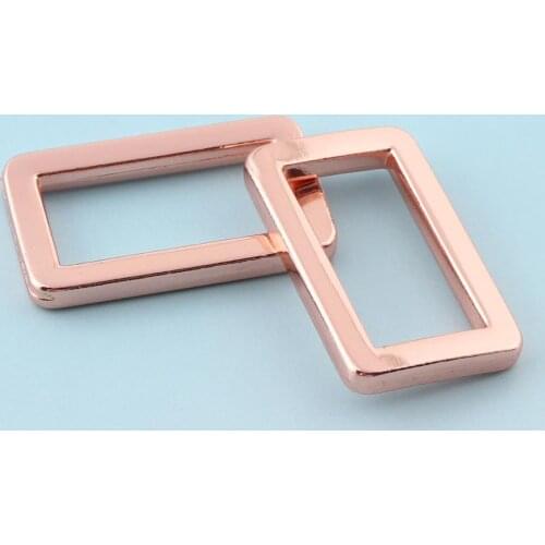 6pcs 25mm Rose gold Rectangular buckles Alloy Flat Rectangle buckles for Webbing Strap Leathercraft Hardware Bag Accesories
