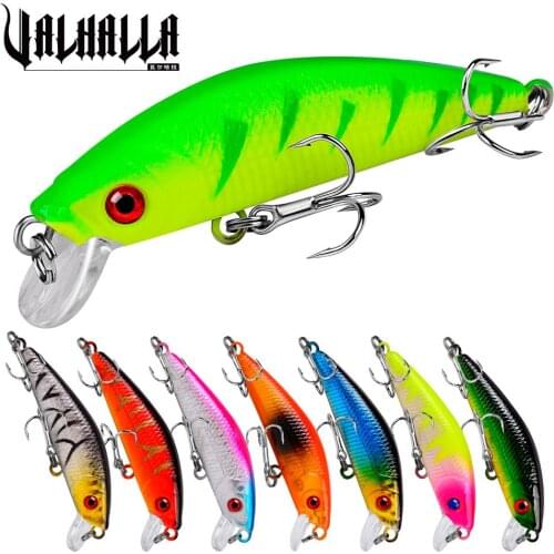 VALHALLA 8pcs Minnow Fishing Lure Artificial Hard Bait 8g 7cm Jig Wobbler Crankbait Carp Bass Pesca Swimbait with Treble Hooks