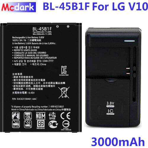 3000mAh BL-45B1F Battery For LG V10 H961N F600 H900 H901 VS990 H968 BL45B1F Battery Batterie Bateria phone Battery+Charger