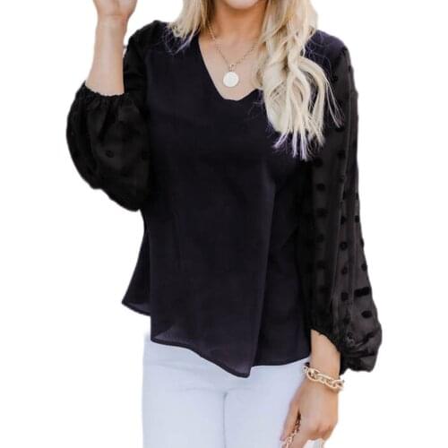 Plus Size Womens Tops And Blouses Women Fashion Long Sleeve Solid Pockets V-neck Flower Blouse Tops Blusas Mujer De Moda 2021