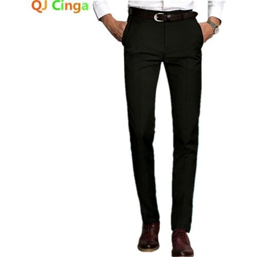 Black Suit Pants Men Blue Gray Office/Casual Trousers Big Size 28-36 38 40 Pantalones Hombre Spring and Autumn New Mens Slacks