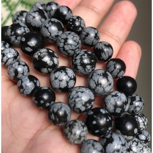 Natural Stone Snow Flake Jaspers Stone Loose Beads Jewelry for Handicrafts Jewelry Making Accessories 15inches 4/6/8/10/12mm