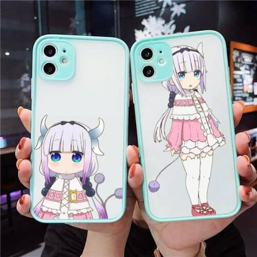 Kanna Kamui Phone Case For iPhone 12 11 Mini Pro XR XS Max 7 8 Plus X Matte transparent blue Back Cover