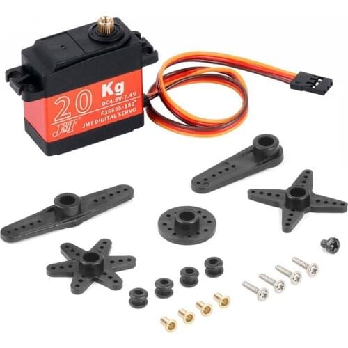 Digital Servo 20KG 180 degree Waterproof Metal Steering Digital Metal Gear Core Servo with High Torque for RC Car Boat Model Toy