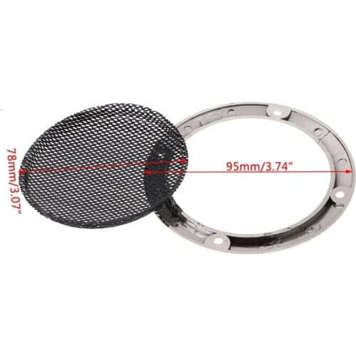 2 Pcs 3" inch Black Speaker Cover Decorative Circle Metal Mesh Grille 964B