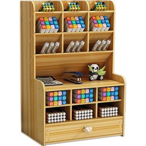 Ayane Creative Pen pencil holder Receiving Box Desktop Learning Penholder Office desk organizer storage rack supplies wood