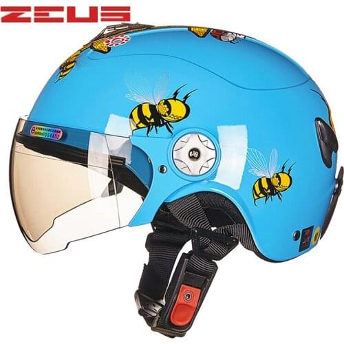 ZEUS Children Cartoon motorcycle helmets Half face Kids cute capacete casco child Safety protective motorbike helmet