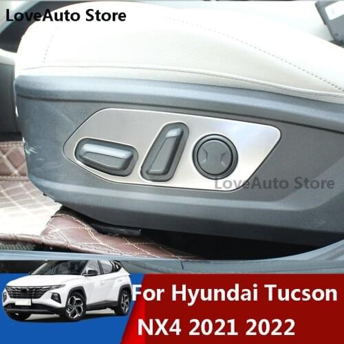 For Hyundai Tucson NX4 2021 2022 Car Seat Adjustment Sequin Switch Decorative Frame Ring Interior Protection Accessories Cover