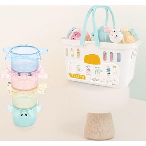 Bath toys stacking cups childrens babies baby colorful and durable bathroom swimming pool fun toys new 2021
