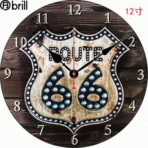 Creative American Retro Wall Clock Wood Silent Clocks Wall Home Decor Vintage Wall Watches Home Decor Reloj Mural Vintage Gift