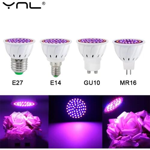 2pcs Led Grow Bulb E27 E14 MR16 GU10 Full Spectrum LED Plant Hydroponic Growth Light Phyto Lamp Indoor Lighting Flower Seedling
