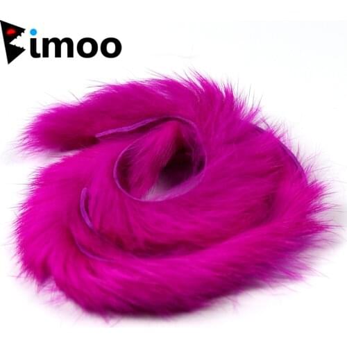 Bimoo 2pcs Rabbit Fur Hare Zonker Strips for Fly Tying Material Streamer Fishing Flies Making 5mm Wide