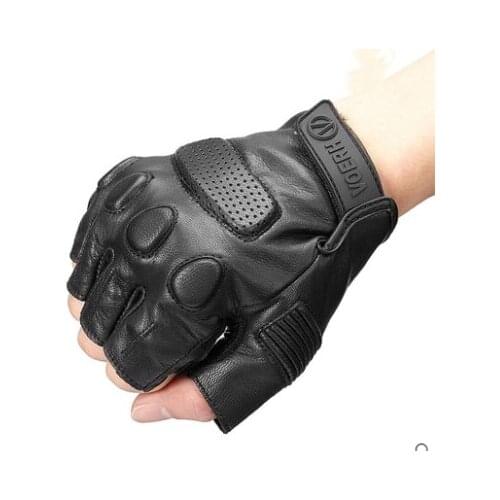 Summer sheepskin motorcycle gloves with half finger ventilation for men and women