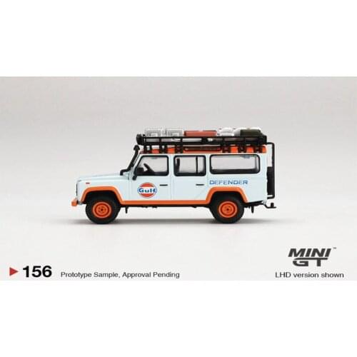 Diecast 1:64 Scale MINI Defender 110 Gulf SUV Car Model Alloy Metal Die-Cast Toy Vehicle for Collection Gifts Souvenir Display