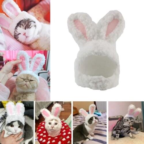 Cute Pet Costume Cosplay Plush Rabbit Ears Cap Hat For Cat Halloween Xmas Clothes Fancy Dress With Ears Pet Party Supplies