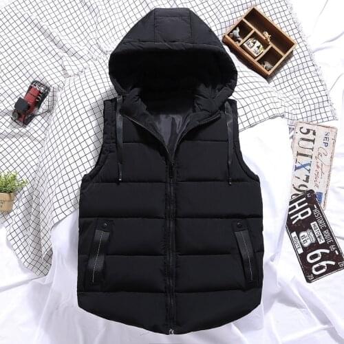 Men Unisex Waistcoat Unloading New Arrival Winter Men Plus Large Size 7Xl Vest Hat Detachable Sleeveless Jackets Warm Parka
