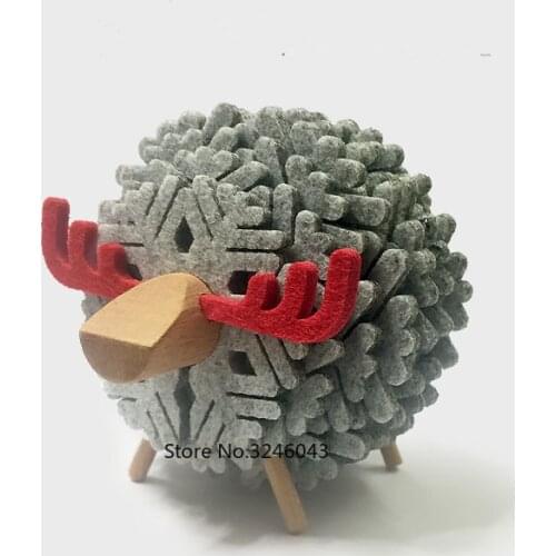 Sheep Elk Coasters Set of 14 in Holder Antiskid Insulation Tea Coasters Northern Creative Cup Placemat For Home Office Decor