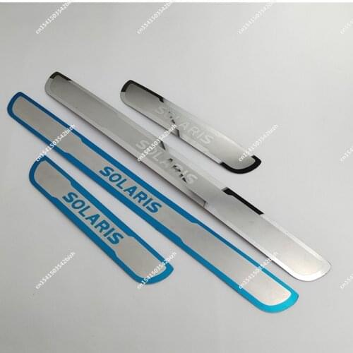 Door sill plate,scuff plate threshold for Hyundai Solaris 2012-2018 Sedan, stainless steel,auto accessories