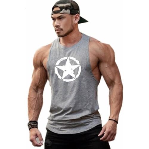 2021 New Fashion Cotton Sleeveless Shirts Tank Top Men Fitness Shirt Mens Singlet Bodybuilding Workout Gym Vest Fitness Men