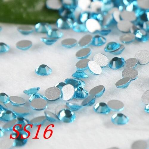 Cristal Nail Art Stones Applique For Dresses Strass SS16 1440pcs/bag lake blue Non Hotfix Rhinestones