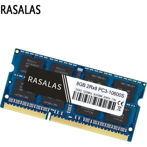 Rasalas New 4GB 8G Oперативная Nамять DDR3 1066Mhz SO-DIMM Notebook RAM 1.5v 204Pin Laptop Fully Compatible Memory Sodimm Blue
