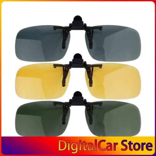 Driving Night Vision Clip-on Flip-up Lens Sunglasses Cool Eyewear Clip On Lens Anti-UV 400 Unisex for Women & Men