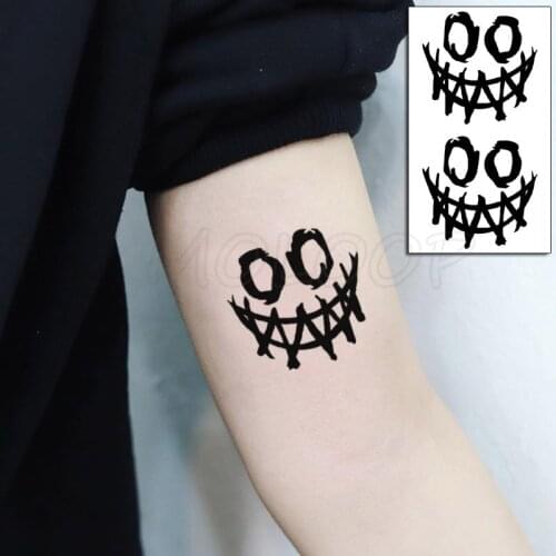 Tattoo Sticker Smile Face Anime Graffiti Geometric Element Body Art Makeup Waterproof Temporary Women and Men