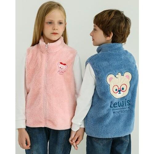 Vest For Kids Childrens Sleeveless Jacket Autumn Fleece Girl Boy Vest Cute Cartoo Toddler Girl Coat Winter 2-13Y Kids Clothes