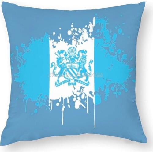 Sky Blue White Spash Pillow Case Customize Pillowcase Modern Home Pillow Covers Decorative United City North West Soccer Mancuni