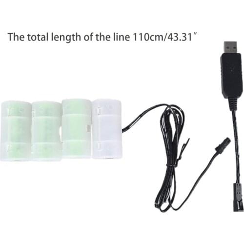1.1m USB to 1.5V 3V 4.5V 6V C Cell Battery Eliminator Can Replace 1-4pcs 1.5V C Alkaline Batteries for Lamp Toy Retailsale
