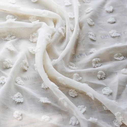 1 Yard High Quality Soft Chiffon Large Polka Dots Breathable fabric for Summer Blouse Spring dress Maxi Dress Vocation costume