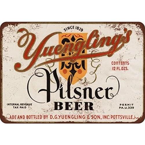 1934 Yuenglings Pilsner Beer Vintage Look Reproduction Metal Tin Sign 12X18 Inches