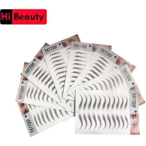 30pcs/lot 3D Eyebrow Sticker Bionic Eyebrow Semi-Permanent Water Transfer Waterproof Breathable Tattoo Embroidery Eyebrow Paste