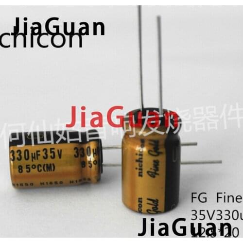 4PCS NICHICON FG 35V330UF 12x20MM fine gold 330UF 35V FineGold 330uF/35V MUSE Audio Capacitor 330uF35V