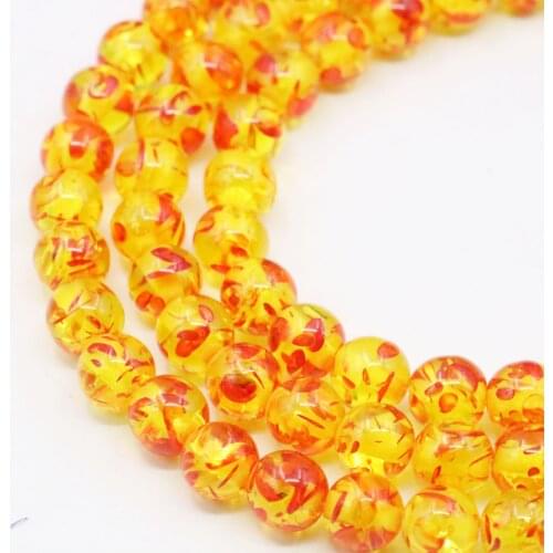 8mm Erythema Round Resin Imitation Beeswax Loose Beads Yellow Ambers Hand Made Jewelry Making Design DIY Accessory Parts