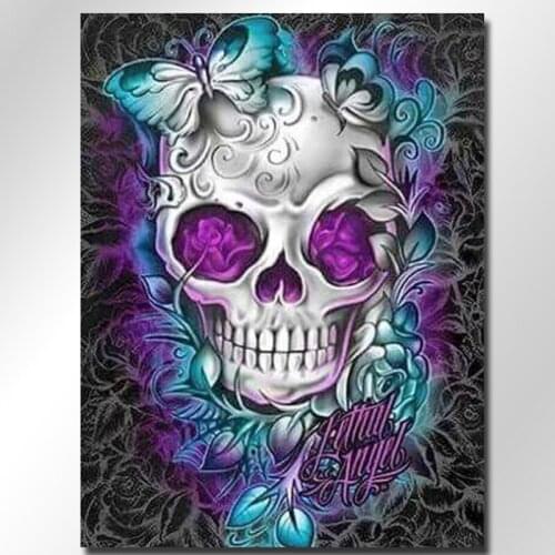 Diamond painting Cartoon skull Full Square/Round Diamond embroidery Cross stitch Scenery Diamond Wall Painting love gifts