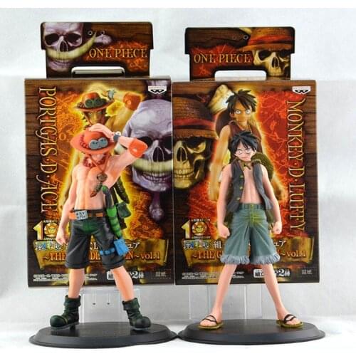 Anime One Piece 16cm 2pcs/set 2 Years Later Luffy VS Ace with Box PVC Action Figure Toys Dolls