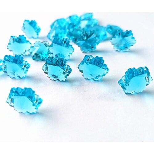Hot Selling New Aqua Snow Shape K9 Crystal Chandelier Beads 100pcs in 2 holes Faceted Diy Jewelry Beads For Strands Garlands