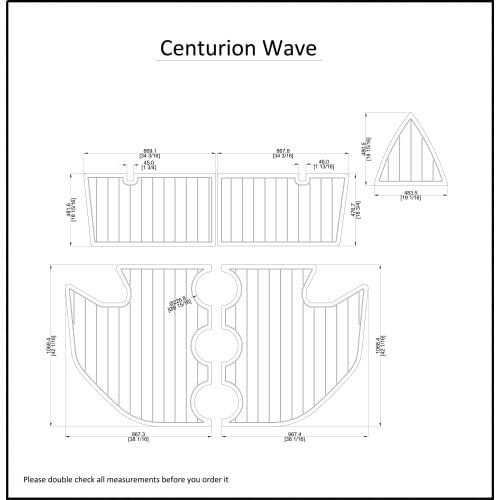 Centurion Wave Swim Platform Pads Boat EVA Teak Decking 1/4" 6mm