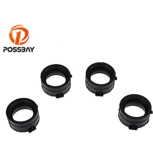 POSSBAY Black Motorcycle Carburetor Intake Glue Manifold Boots for Honda CBR600F3 HURRICANE 1995-1996 Carburetor Adapter