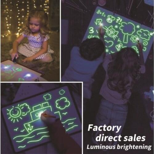 Magic Art Kids Educational Toy Drawing Board Fluorescent Light Retaining Painting Graffiti Board Sketch Pad Doodle Writing Craft