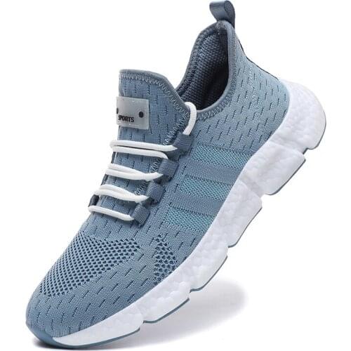 Breathable Mens Shoe Outdoor Daily Wlaking Casual Sport Sneaker Light Comfortable Footwear Blue Black White Colour